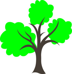 Tree sign icon in flat style. Branch forest vector illustration on white isolated background. Hardwood business concep