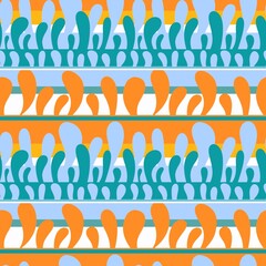 Summer abstract seamless waves pattern for fabrics and wrapping paper and clothes print and kids