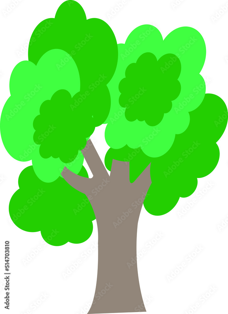 Poster tree sign icon in flat style. branch forest vector illustration on white isolated background