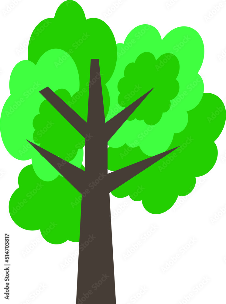 Poster tree sign icon in flat style. branch forest vector illustration on white isolated background