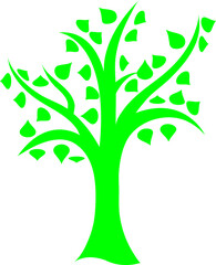  vector tree icon illustration gree color on white background..eps