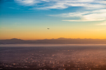Fototapeta premium Chiang Mai city view in the early morning at sunrise