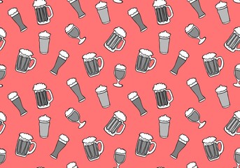 Octoberfest seamless beer pattern for fabrics and wrapping paper and menu and notebooks and packaging