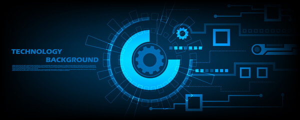 Abstract Vector Futuristic digital gear circle and future interface theme technology background. EP.5