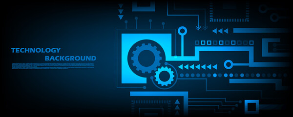 Abstract Vector Futuristic digital gear circle and future interface theme technology background. EP.12