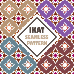 Ikat tribal seamless pattern Ethnic and boho textile.Geometric oriental illustrations. Embroidery style. background can be changed as desired. EP.9