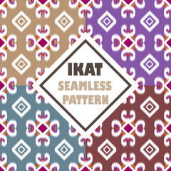 Ikat tribal seamless pattern Ethnic and boho textile.Geometric oriental illustrations. Embroidery style. background can be changed as desired. EP.10