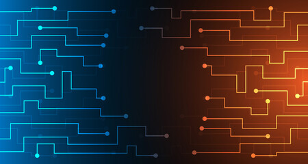 Abstract electric technology circuit lines. futuristic connection digital data background. EP.34