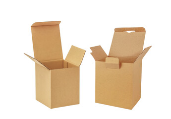cardboard box isolated on white with clipping path