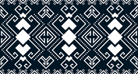 Abstract ethnic geometric print pattern design repeating background texture in black and white. EP.24