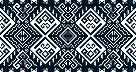 Abstract ethnic geometric print pattern design repeating background texture in black and white. EP.25