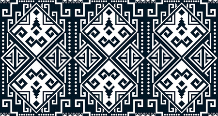 Abstract ethnic geometric print pattern design repeating background texture in black and white. EP.26