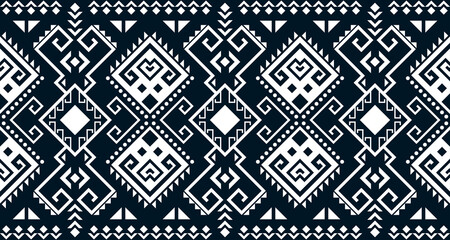 Abstract ethnic geometric print pattern design repeating background texture in black and white. EP.29