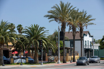 Fototapeta premium Daytime view of the historic downtown area of Perris, California, USA, a city in the Inland Empire.