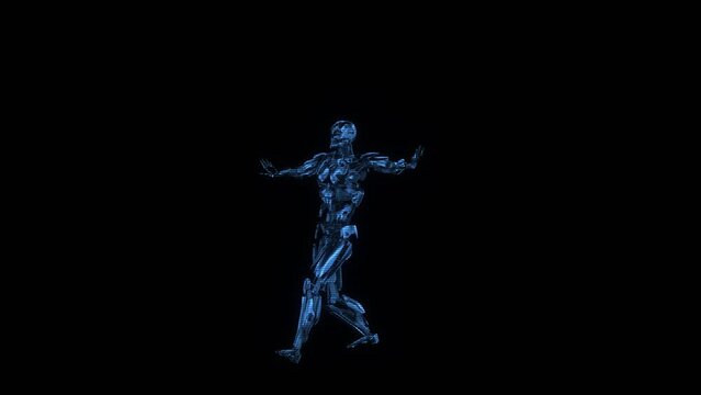 Dancing Robot Hologram. High quality 4k footage