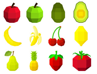Low-Poly Fruit Set