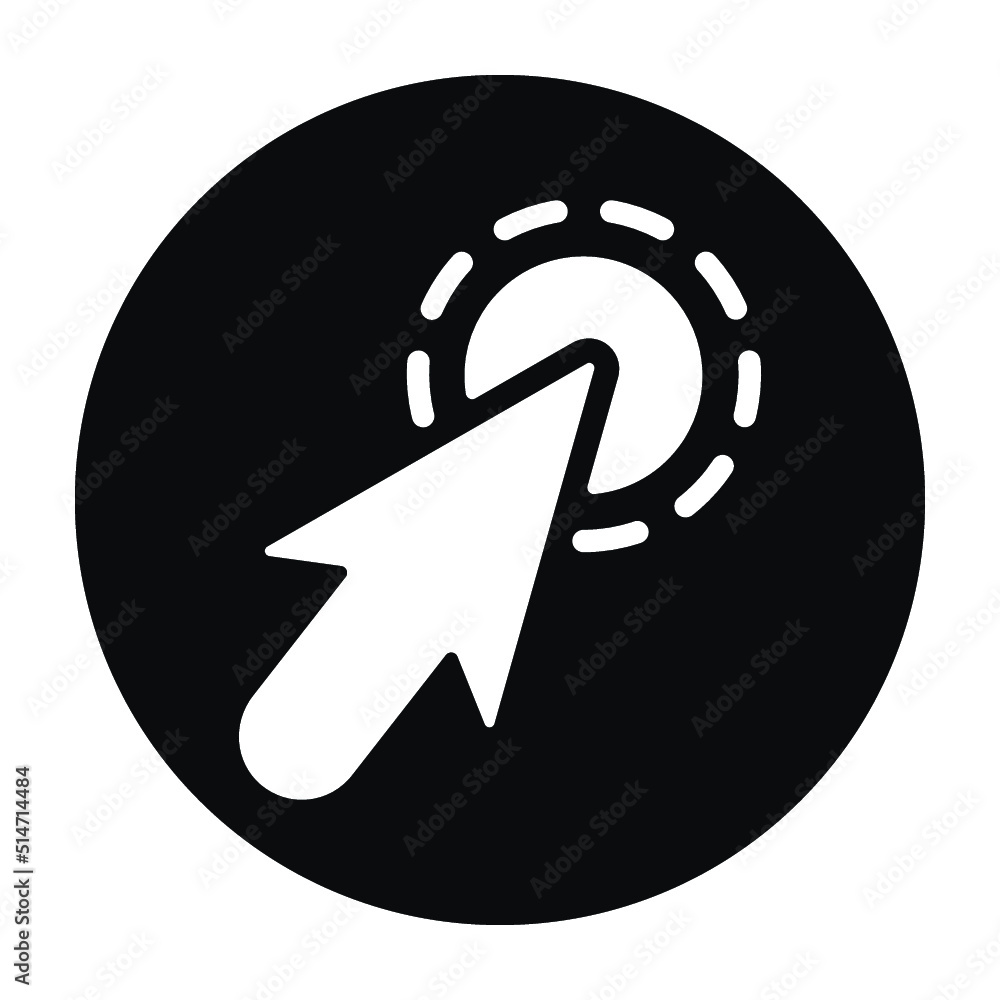 Poster Hand cursor icon. Dotted kines pointing in different directions. Vector on isolated white background. 