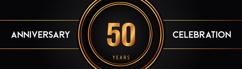 50 Years Anniversary Celebration Template Design Vector. Premium Design for brochure, banner, poster, booklet, graduation, weddings, ceremony, greetings card and, jubilee.
