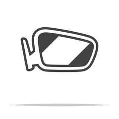 Car side view mirror icon transparent vector isolated