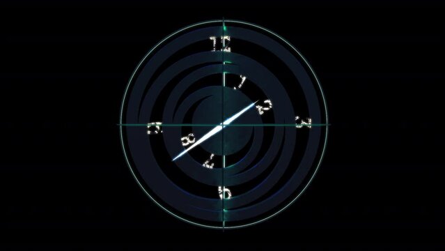 Timeless Clock, Animation.Full HD 1920&times;1080. 03 Second Long.Transparent Alpha Video. LOOP.