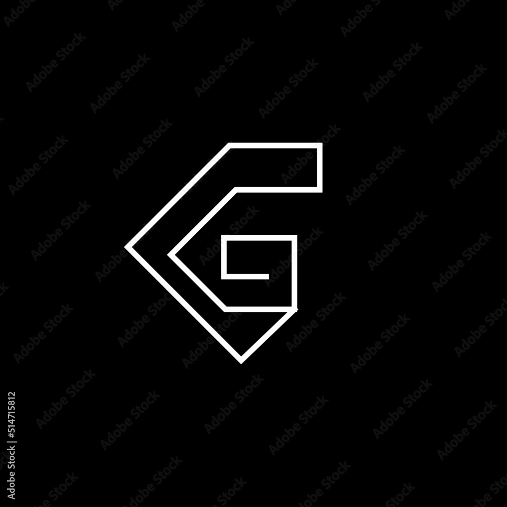 Wall mural simple tech letter g modern logo design template