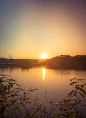 sunset on the river