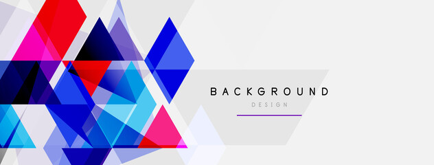 Color triangles composition, geometric abstract background. Techno or business concept, pattern for wallpaper, banner, background, landing page