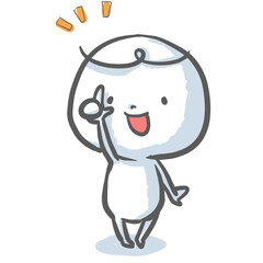 Obraz premium 指をさす嬉しそうな白い人