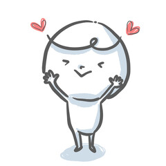 両手を上げて嬉しい表情の白い人