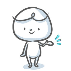 案内する白い人