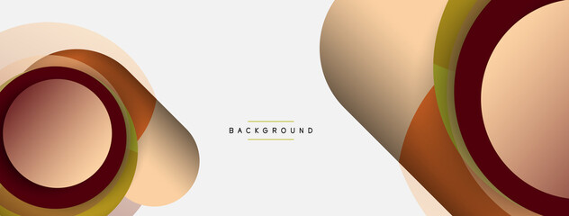 Vector round shapes circles minimal geometric background. Vector illustration for wallpaper banner background or landing page