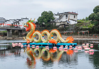 chinese dragon statue at the temple