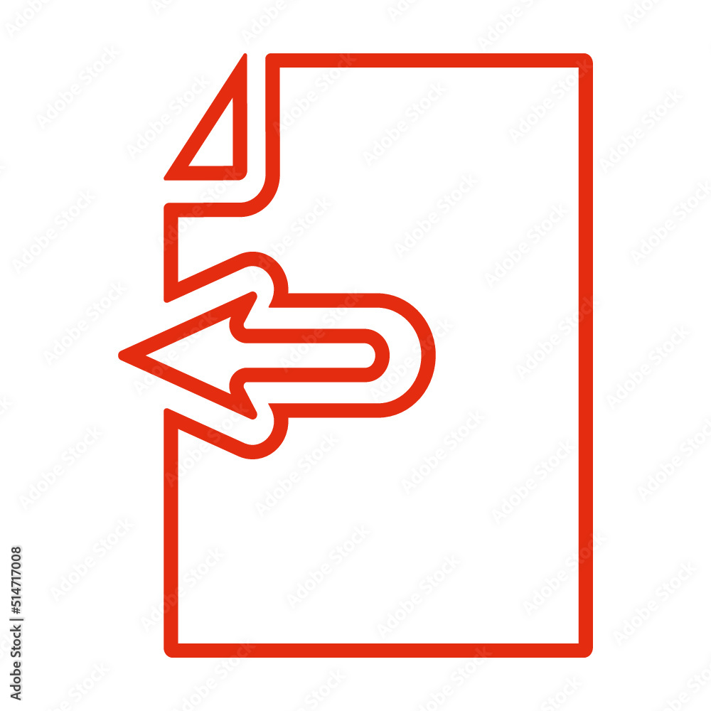Poster document left arrow icon design. rectangle with rounded corners on a white background.. vector illus