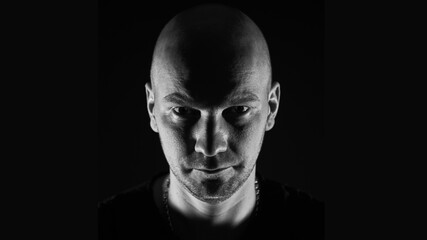 man on black
