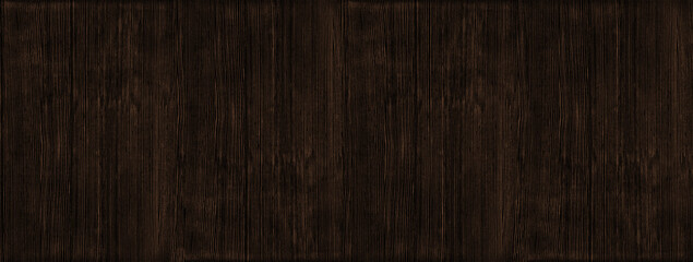 Dark brown wood grain old shabby surface wide texture. Grungy rough wooden background - 514717670