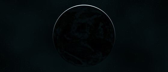 Banner of dark side of the planet earth image taken from space 3d rendering © Sebastian