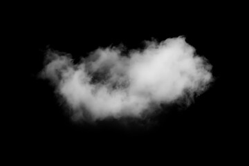 Fototapeta na wymiar White smoke cloud isolated on black background 