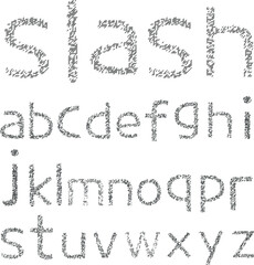 Slash lines alphabet letter