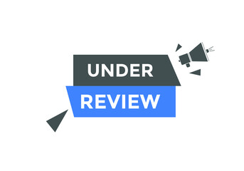 under review label sticker banner. Social media design template
