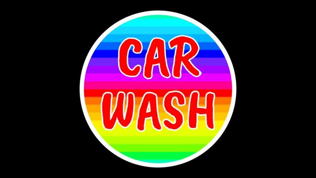 Black screen car wash With running light background
