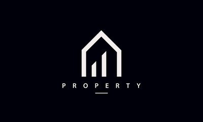 Modern real estate logo design concept for residence, architecture, planning, structure, property, building, construction and cityscape.