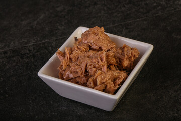 Canned tuna fillet for salad