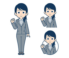 気合を入れるビジネスウーマン