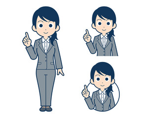 指差しするビジネスウーマン