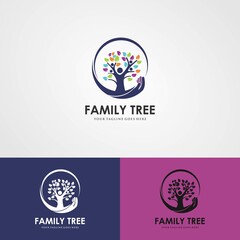 Human Tree Creative Concept Logo Design Template