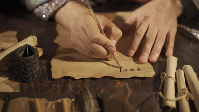 Ancient Greek Alphabet.
Medieval man who wrote with the Ancient Greek Alphabet.
