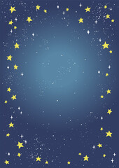 星空のおしゃれ背景イラストフレーム素材