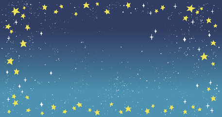 星空のおしゃれ背景イラストフレーム素材