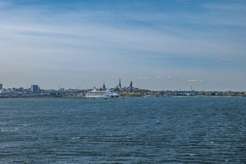 Fototapeta premium View of city Tallinn Estonia from baltic Sea