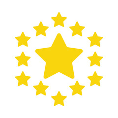 Polygon shape star line icon design vector. Best feedback satisfaction quality symbol illustration.